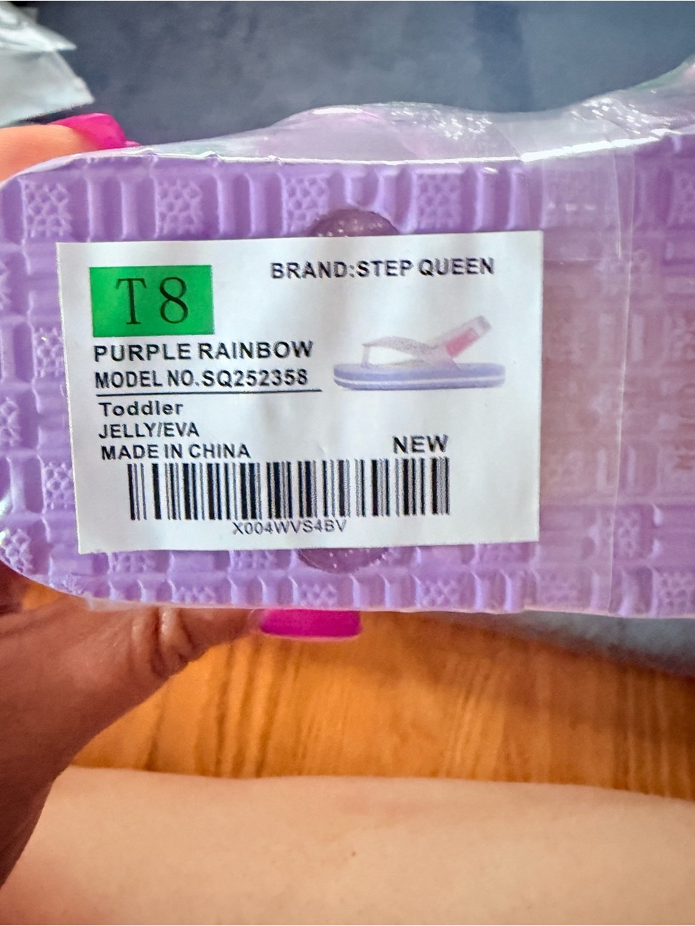 Step Queen Toddler Purple Rainbow Jelly Sandals